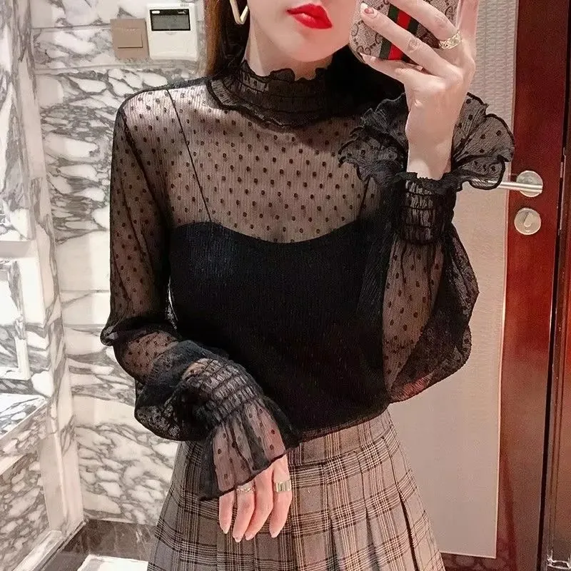 Sexy Black Line T-shirt For Women Mesh See Through Long Sleeve Tees Turtleneck Streetwear Women's Long Sleeve Top T-shirt Hot
Sexy Black Line T-shirt For Women Mesh See Through Long Sleeve Tees Turtleneck Streetwear Women's Long Sleeve Top T-shirt Hot
