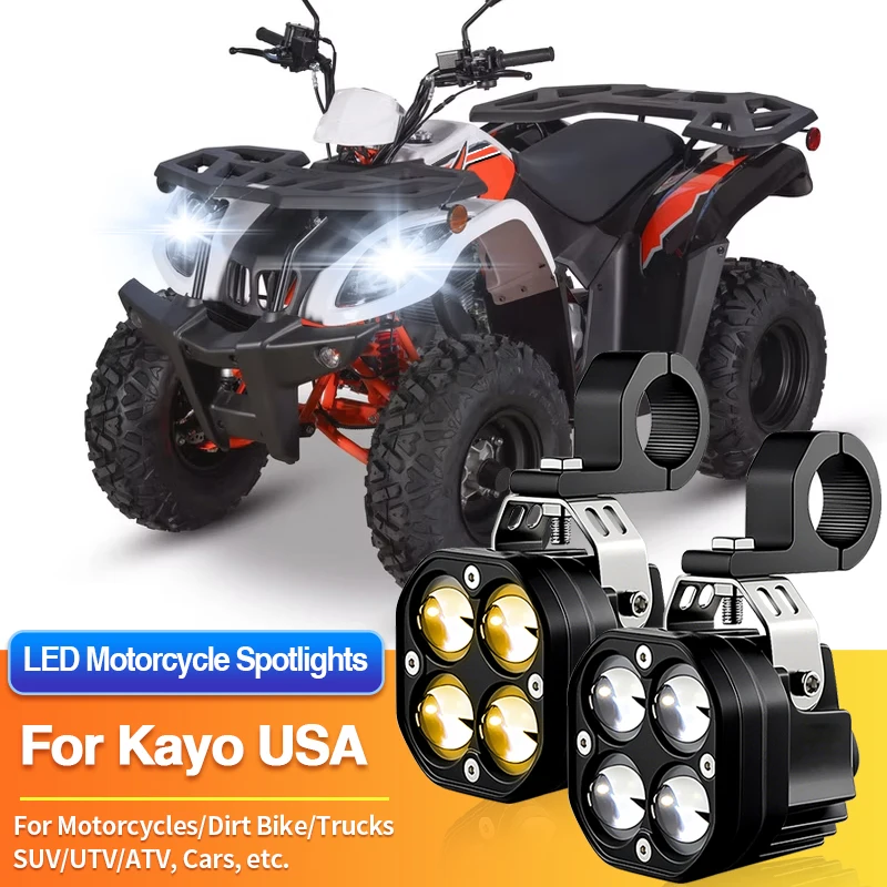 1 Set Universal Motorcycles Headlight LED Fog Light 2-Color Spotlights 12V for Kayo USA JACKAL 200 PAK200-1/K2/K4/K6-EFI/K6-R
1 Set Universal Motorcycles Headlight LED Fog Light 2-Color Spotlights 12V for Kayo USA JACKAL 200 PAK200-1/K2/K4/K6-EFI/K6-R