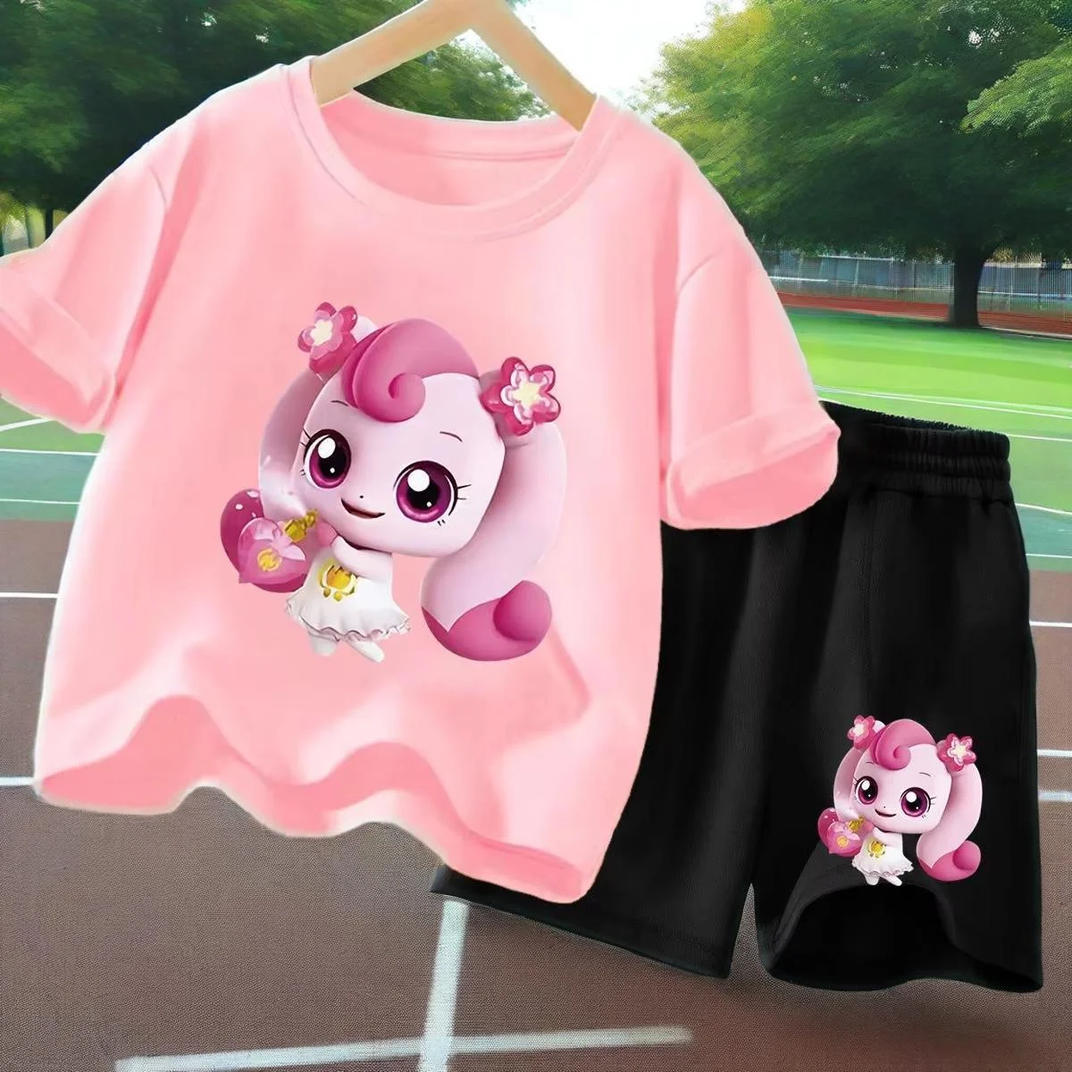 size 160 pink cartoon print sweet short sleeve shorts Girls summer t-shirt shorts suits tee tops clothes
size 160 pink cartoon print sweet short sleeve shorts Girls summer t-shirt shorts suits tee tops clothes