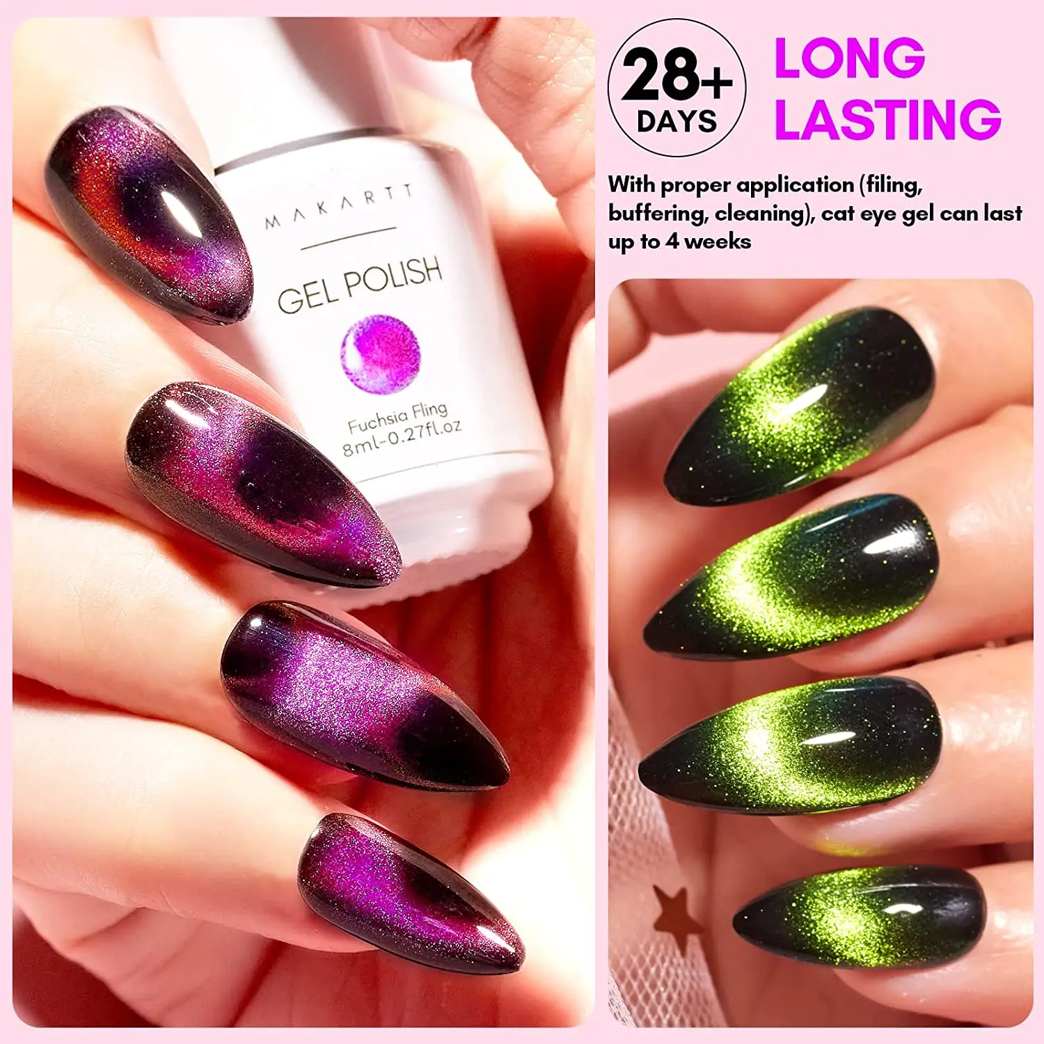 Cat Eye Gel Nail Polish, 6 Colors Gel Polish Set with Magnet Sparkle Galaxy Series Soak Off Led Nail Art Manicure Salon DIY Gift
Cat Eye Gel Nail Polish, 6 Colors Gel Polish Set with Magnet Sparkle Galaxy Series Soak Off Led Nail Art Manicure Salon DIY Gift