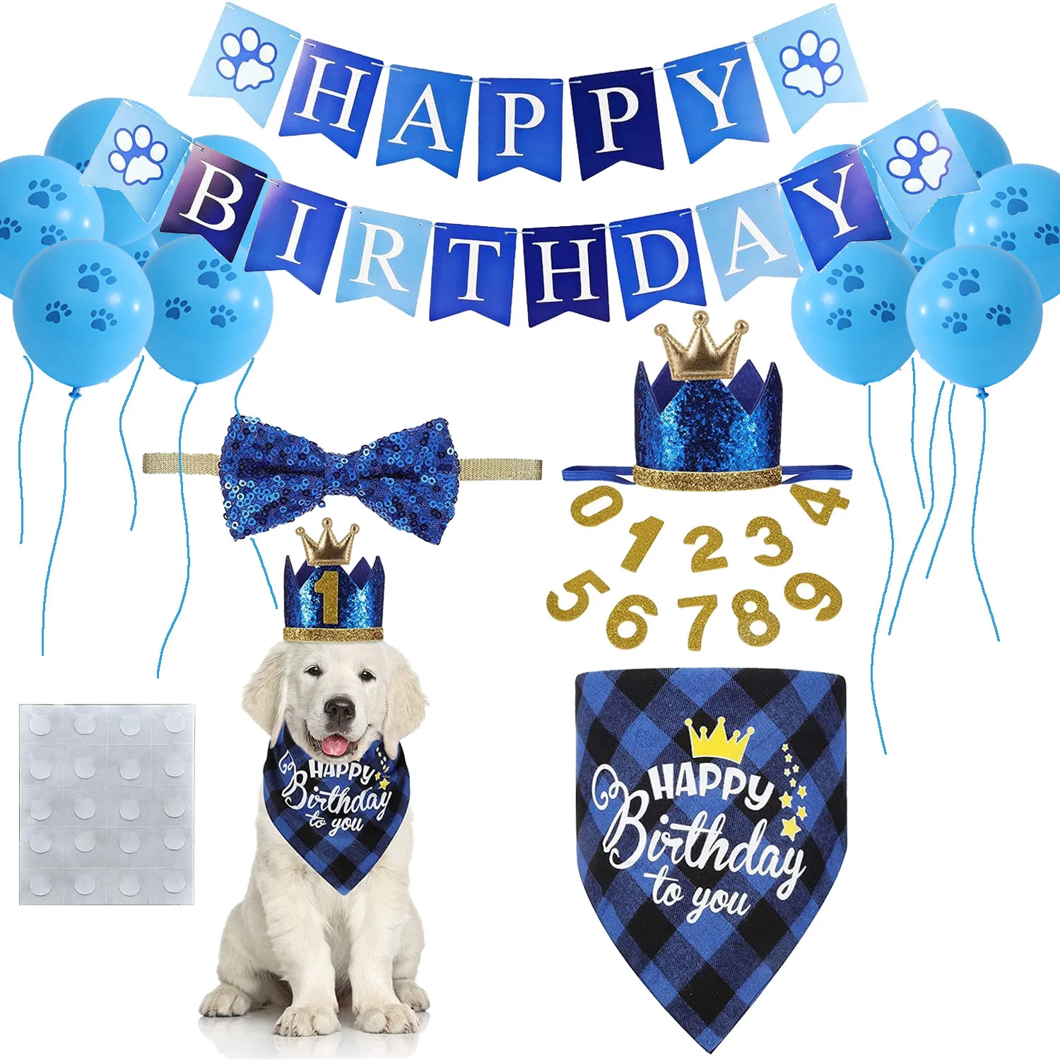 Dog Birthday Party Supplies Puppy Decorations Banner Balloon Cake Topper Pet Apparel Accessories with Bowtie and Hat
Dog Birthday Party Supplies Puppy Decorations Banner Balloon Cake Topper Pet Apparel Accessories with Bowtie and Hat