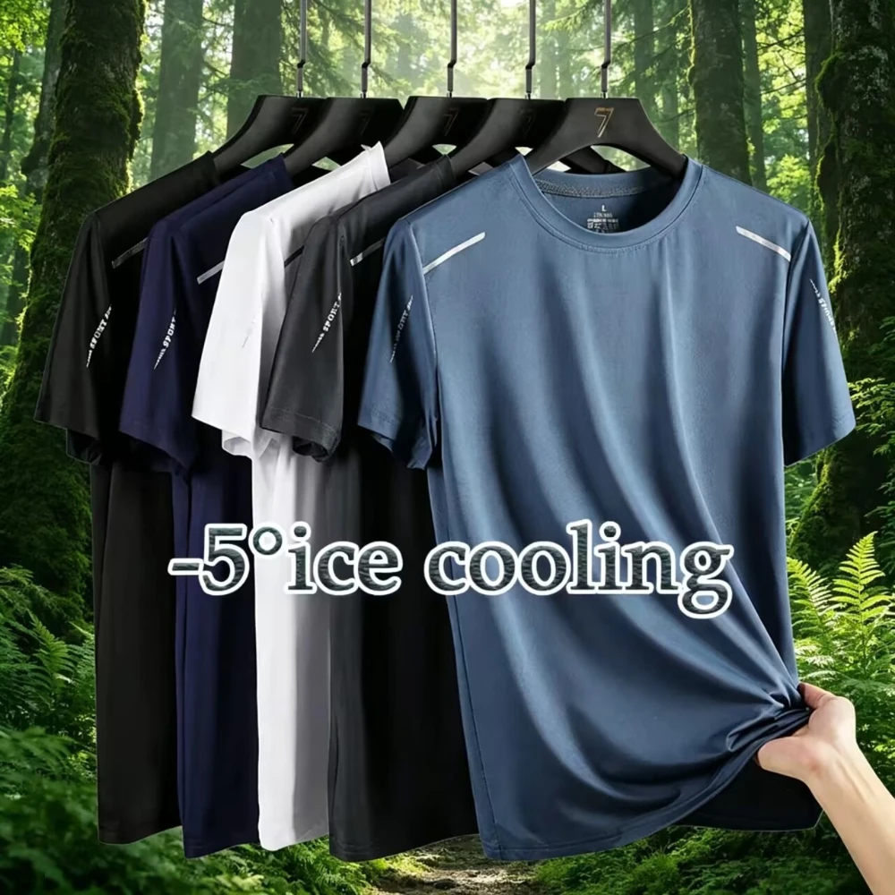 Hiking T-shirt Reflective Short Sleeve Ice Silk Quick Drying Running T Thin Breathable Fitness Tees Shirt Sportswear Sportsshirt
Hiking T-shirt Reflective Short Sleeve Ice Silk Quick Drying Running T Thin Breathable Fitness Tees Shirt Sportswear Sportsshirt