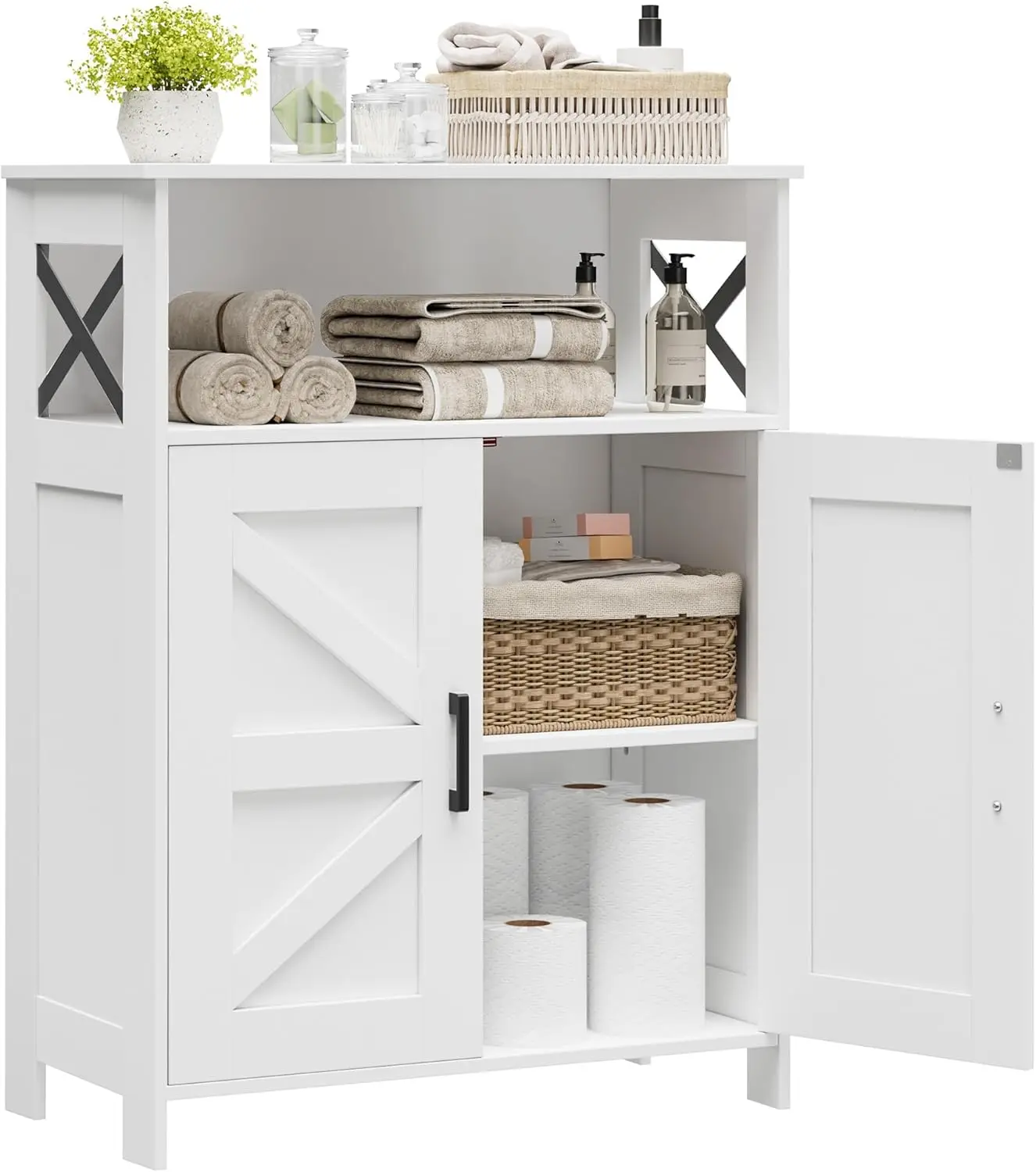Farmhouse Bathroom Storage Cabinet with Adjustable Shelves, 2 Doors, White for Kitchen Laundry Living Room
Farmhouse Bathroom Storage Cabinet with Adjustable Shelves, 2 Doors, White for Kitchen Laundry Living Room