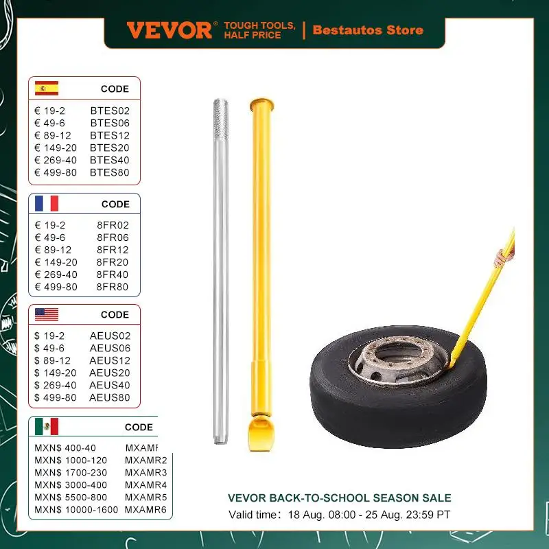 VEVOR Tire Bead Breaker Slide Hammer Tire Slide Hammer Heavy Duty Steel Tire Changing Tool for Car Truck Trailer Tire Removal
VEVOR Tire Bead Breaker Slide Hammer Tire Slide Hammer Heavy Duty Steel Tire Changing Tool for Car Truck Trailer Tire Removal