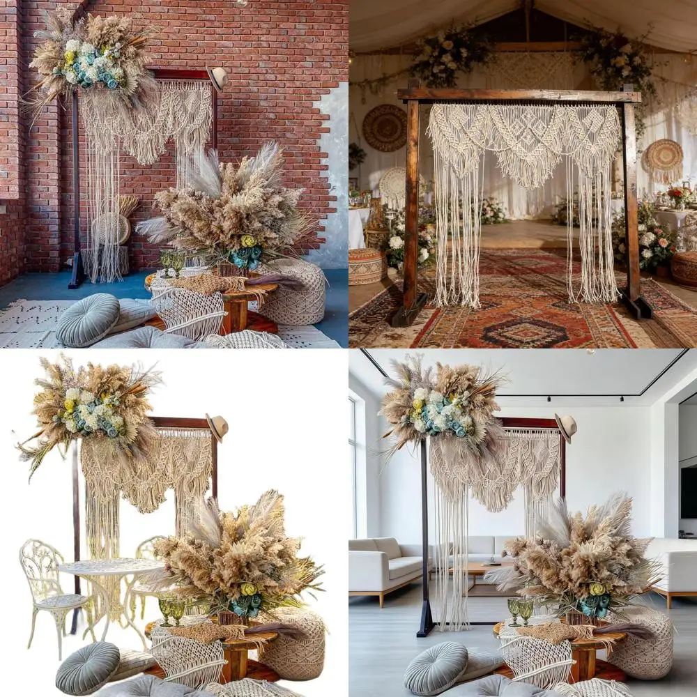 Богемская макраме-декорация для свадебной арки и занавески, геометрическое волоконное искусство 70.8x86.6
Богемская макраме-декорация для свадебной арки и занавески, геометрическое волоконное искусство 70.8x86.6