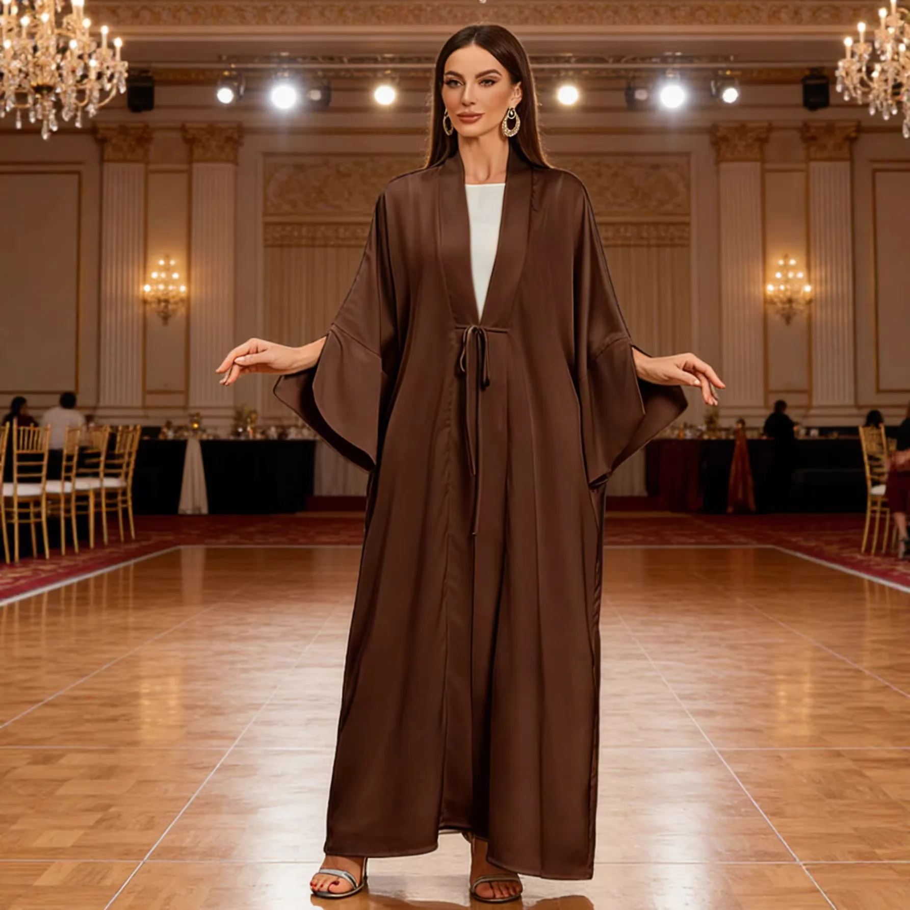2026 Spring/summer New Fashionable Long Robe With Elegant Tie, Cardigan Long Dress With Slit Sleeve Design, Solid Color Elegant
2026 Spring/summer New Fashionable Long Robe With Elegant Tie, Cardigan Long Dress With Slit Sleeve Design, Solid Color Elegant