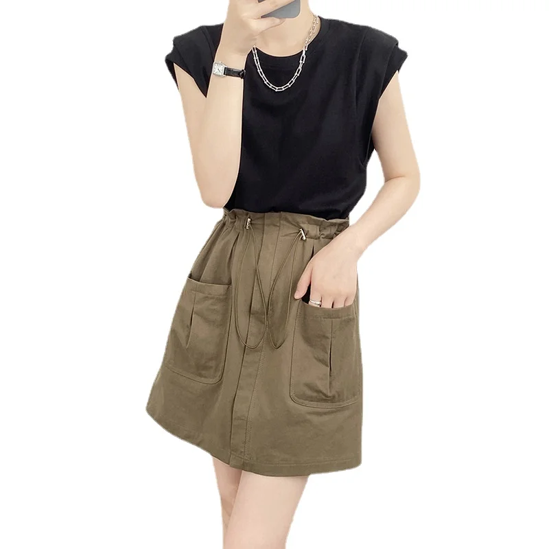 Drawstring Elastic Waist Short Skirt 2023 Summer New Casual Adjustable Design Flower Bud Large Pocket Work Dress Half Length
Drawstring Elastic Waist Short Skirt 2023 Summer New Casual Adjustable Design Flower Bud Large Pocket Work Dress Half Length
