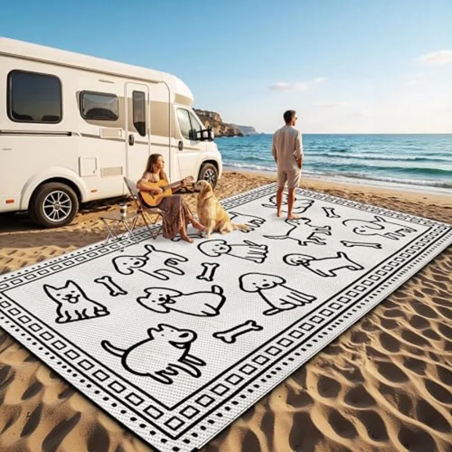 RV Outdoor Rug 9x12, Waterproof Plastic Straw Mat, UV Resistant Reversible Beige Gray, Includes 4 Stakes Carry Bag for Camping,
RV Outdoor Rug 9x12, Waterproof Plastic Straw Mat, UV Resistant Reversible Beige Gray, Includes 4 Stakes Carry Bag for Camping,