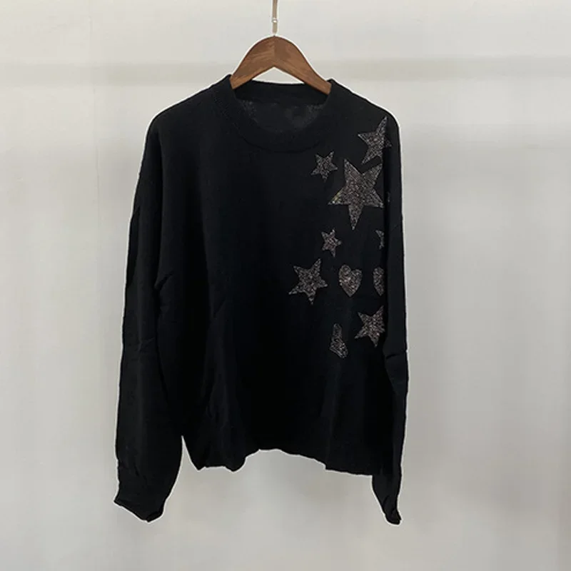 Star Diamonds Women's Cashmere Sweater Autumn Winter Round Neck Long Sleeve Fashion Ladies Knitted Pullover
Star Diamonds Women's Cashmere Sweater Autumn Winter Round Neck Long Sleeve Fashion Ladies Knitted Pullover