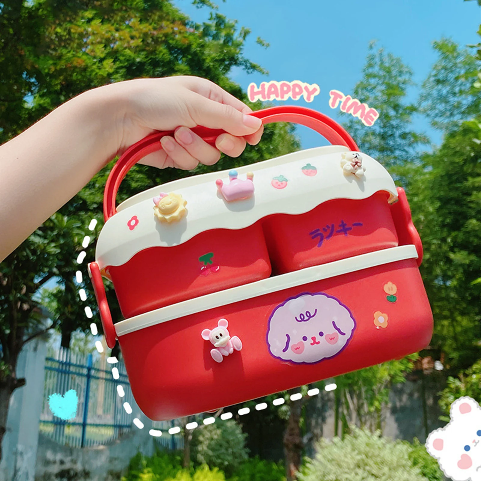 Portable Large Capacity Bento Box Cute Lunch Box With Compartments For Workers Students Heat Resistant Camping Picnic Lunch-box
Portable Large Capacity Bento Box Cute Lunch Box With Compartments For Workers Students Heat Resistant Camping Picnic Lunch-box