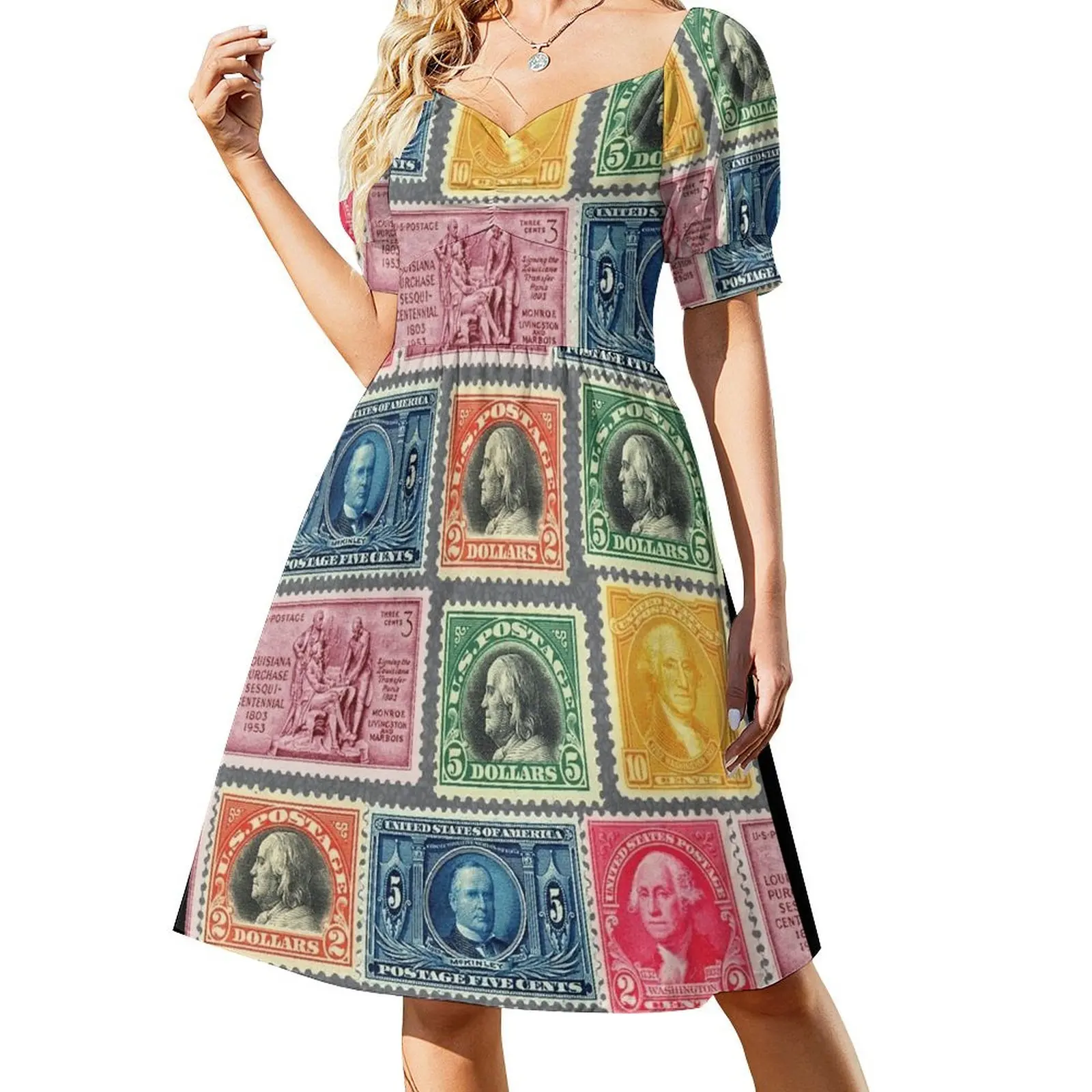 US Postage Stamp Collage - ZOOMED IN Short-Sleeved Dress dress korean style dress for women 2025 summer dresses womens 2025
US Postage Stamp Collage - ZOOMED IN Short-Sleeved Dress dress korean style dress for women 2025 summer dresses womens 2025