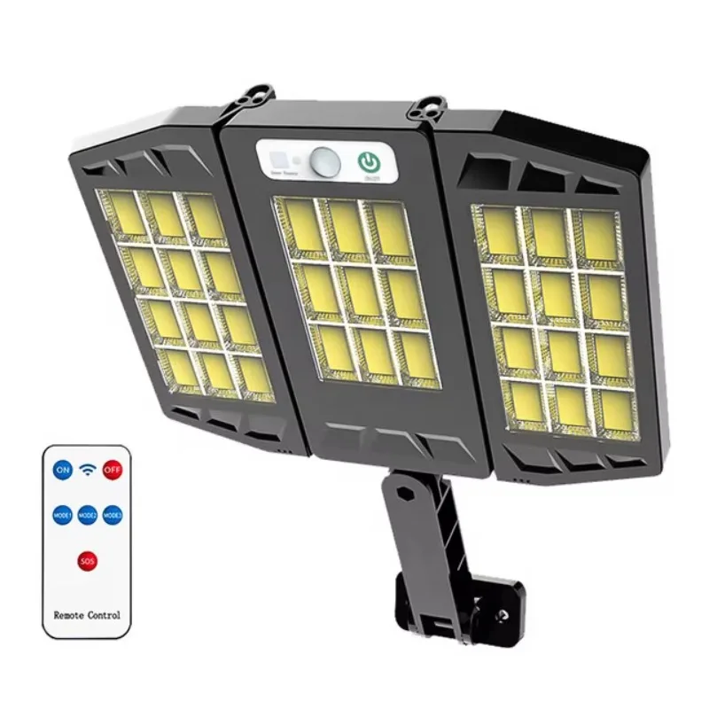 Outdoor 3 Head 264 cob Folding Solar Motion Sensor Light Emitting Diode Wall Street Light with Remote Control
Outdoor 3 Head 264 cob Folding Solar Motion Sensor Light Emitting Diode Wall Street Light with Remote Control