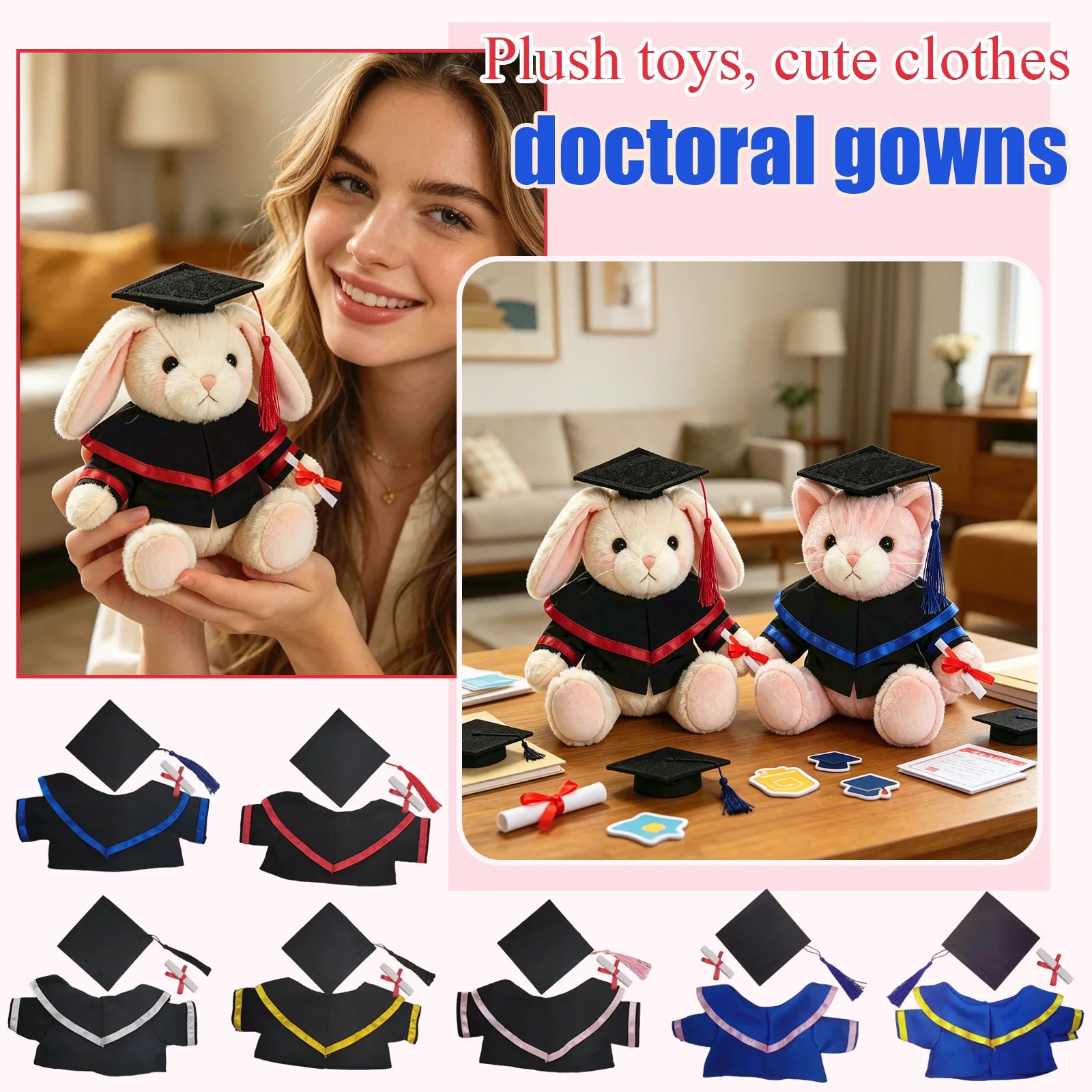 Pluff Toy Graduation Gown, Suitable for Dolls Measuring 25-30cm (doll not included) Graduation Season Dolls Clothes Party Decor
Pluff Toy Graduation Gown, Suitable for Dolls Measuring 25-30cm (doll not included) Graduation Season Dolls Clothes Party Decor