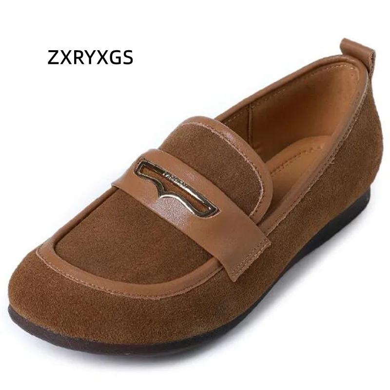ZXRYXGS 2023 Spring High Quality Nubuck Leather Retro Shoes Woman Flat Shoes Comfort Soft Sole Fashion Casual Shoes Large Size
ZXRYXGS 2023 Spring High Quality Nubuck Leather Retro Shoes Woman Flat Shoes Comfort Soft Sole Fashion Casual Shoes Large Size