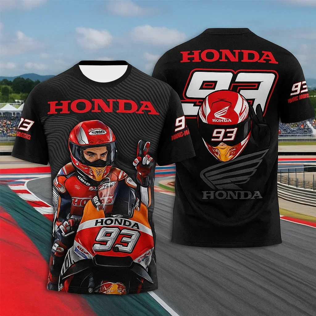 2025 HONDA HRC Motorcycle Tops 93th Printed Men and Women T-shirts Made of 140g Mesh Fabric, Designed in an Intelligent Factory
2025 HONDA HRC Motorcycle Tops 93th Printed Men and Women T-shirts Made of 140g Mesh Fabric, Designed in an Intelligent Factory