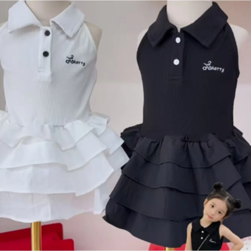 Children's clothing, girls' dress, shirt collar, knitted patchwork dress, cake dress2026New Summer Children's Wear
Children's clothing, girls' dress, shirt collar, knitted patchwork dress, cake dress2026New Summer Children's Wear