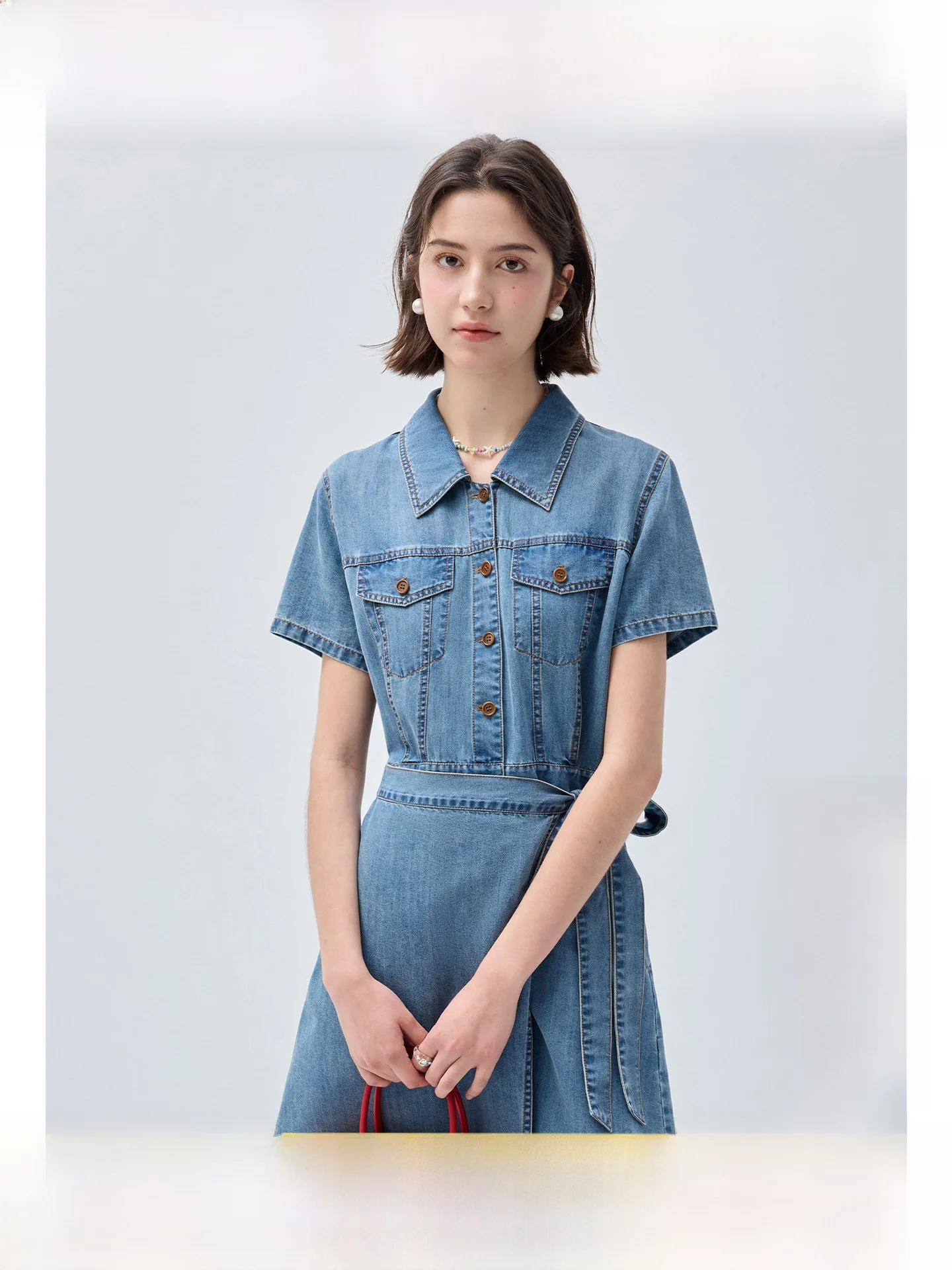 Retro Style plus Size Women's Denim Dress with Belt Slimming Short Skirt Commute Friendly Micro Plump MM Summer Dress
Retro Style plus Size Women's Denim Dress with Belt Slimming Short Skirt Commute Friendly Micro Plump MM Summer Dress
