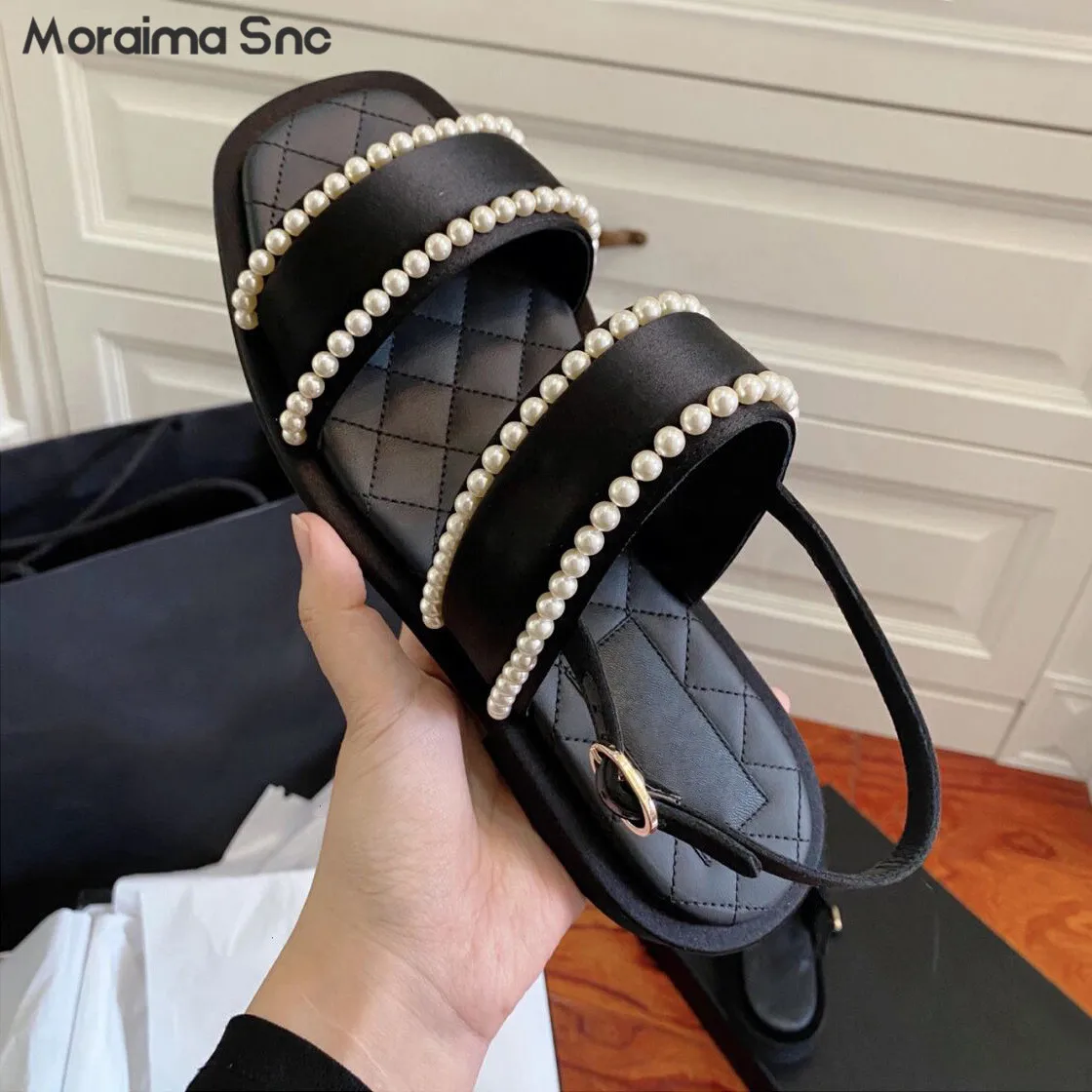 White Pearl Soft-Soled Sandals Black One-Strap Soft-Soled Leather Sandals Summer Outdoor Open-Toed Back-Strap Women's Shoes
White Pearl Soft-Soled Sandals Black One-Strap Soft-Soled Leather Sandals Summer Outdoor Open-Toed Back-Strap Women's Shoes