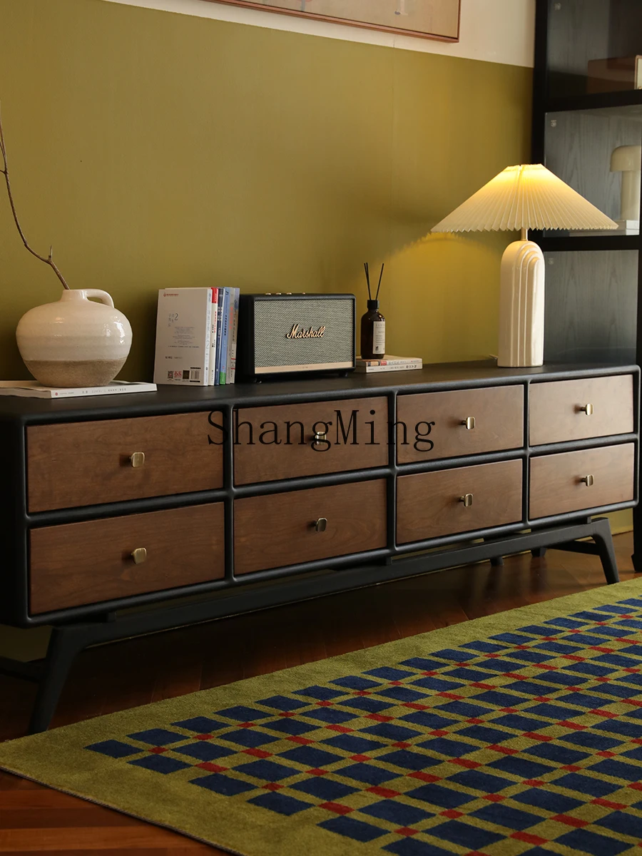 CL Solid Wood TV Cabinet Retro Matte Black Small Apartment Living Room Republic of China Display Simple Storage Cabinet
CL Solid Wood TV Cabinet Retro Matte Black Small Apartment Living Room Republic of China Display Simple Storage Cabinet