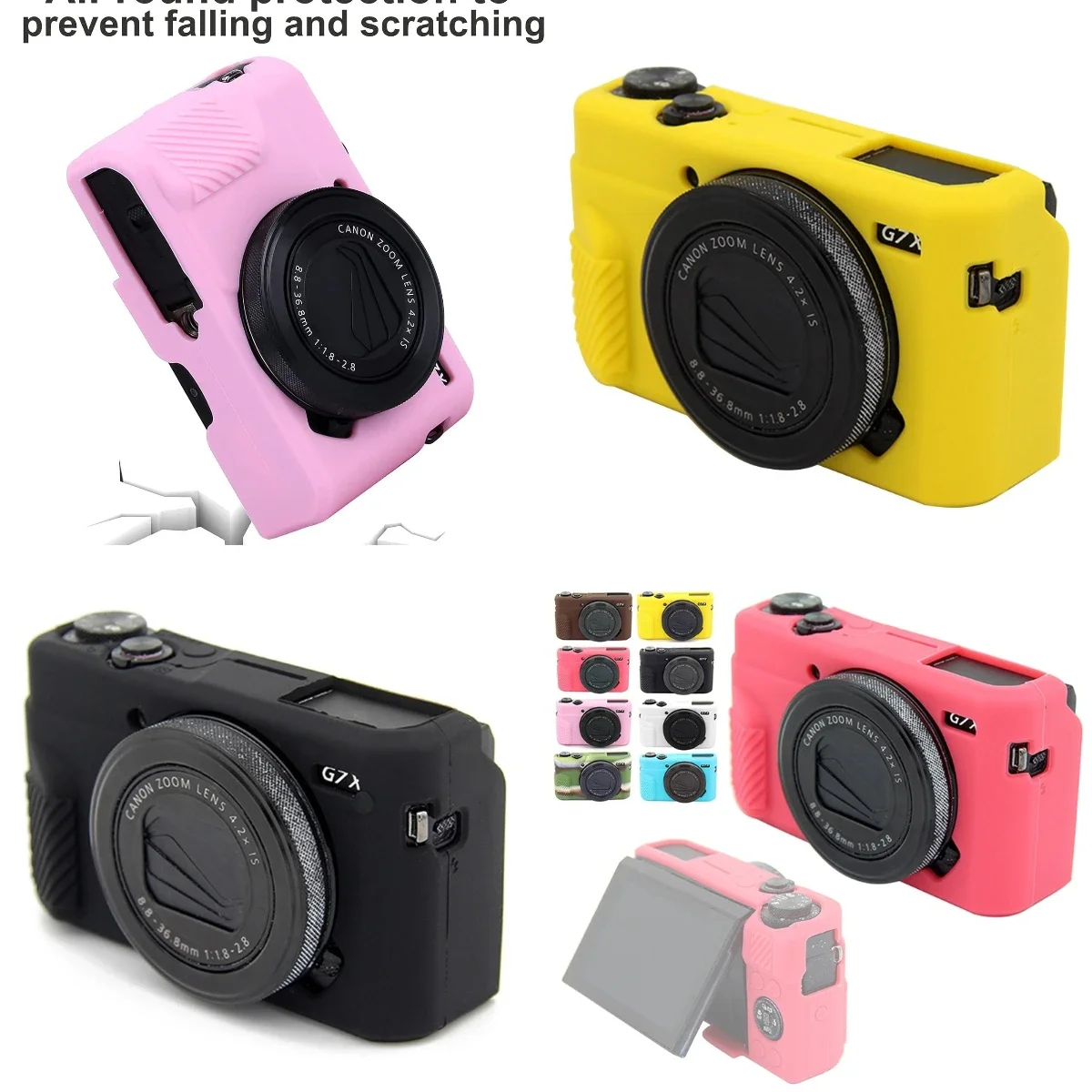 For Canon G7XII Mark 2 III G7X3 Mark 3, Durable Silicone Soft Shell Case Soft Silicone Armor Camera Bag Case
For Canon G7XII Mark 2 III G7X3 Mark 3, Durable Silicone Soft Shell Case Soft Silicone Armor Camera Bag Case