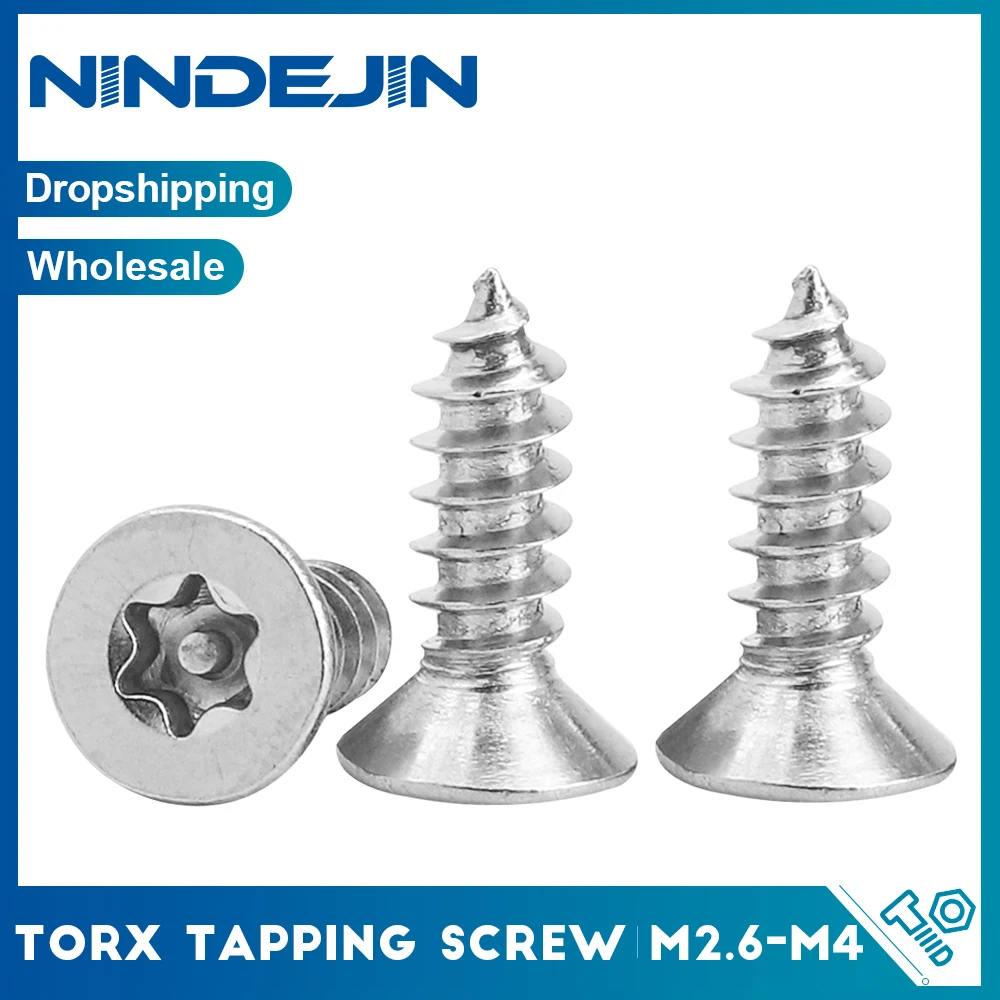 NINDEJIN Torx Star Flat Head Self Tapping Wood Screws M2.6 M3 M4 M5 Stainless Steel Anti-thief Tamper Proof Security Wood Screw
NINDEJIN Torx Star Flat Head Self Tapping Wood Screws M2.6 M3 M4 M5 Stainless Steel Anti-thief Tamper Proof Security Wood Screw