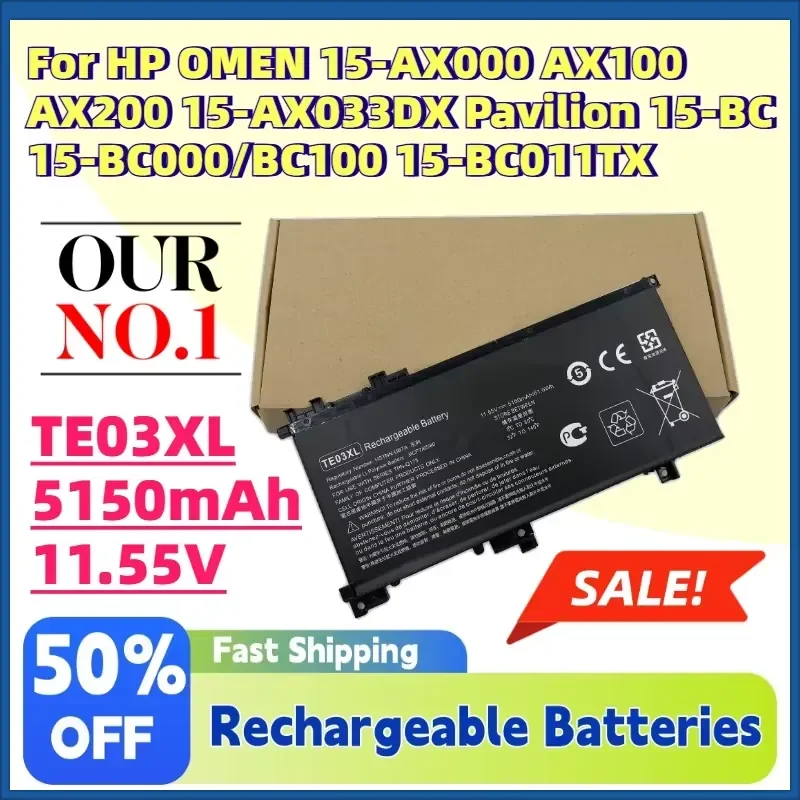 New TE03XL 5150mAh 11.55V Laptop Battery for HP OMEN 15-AX000 AX100 AX200 15-AX033DX Pavilion 15-BC 15-BC000/BC100 15-BC011TX
New TE03XL 5150mAh 11.55V Laptop Battery for HP OMEN 15-AX000 AX100 AX200 15-AX033DX Pavilion 15-BC 15-BC000/BC100 15-BC011TX