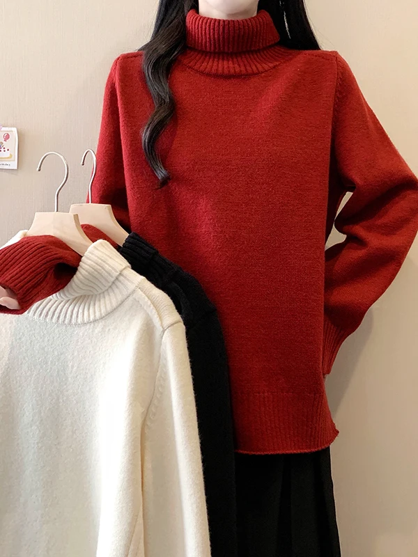plus Size Comfortable High Collar Knitted Sweater Women's Autumn Winter Thiened Loose Warm Versatile Knitwear Top
plus Size Comfortable High Collar Knitted Sweater Women's Autumn Winter Thiened Loose Warm Versatile Knitwear Top