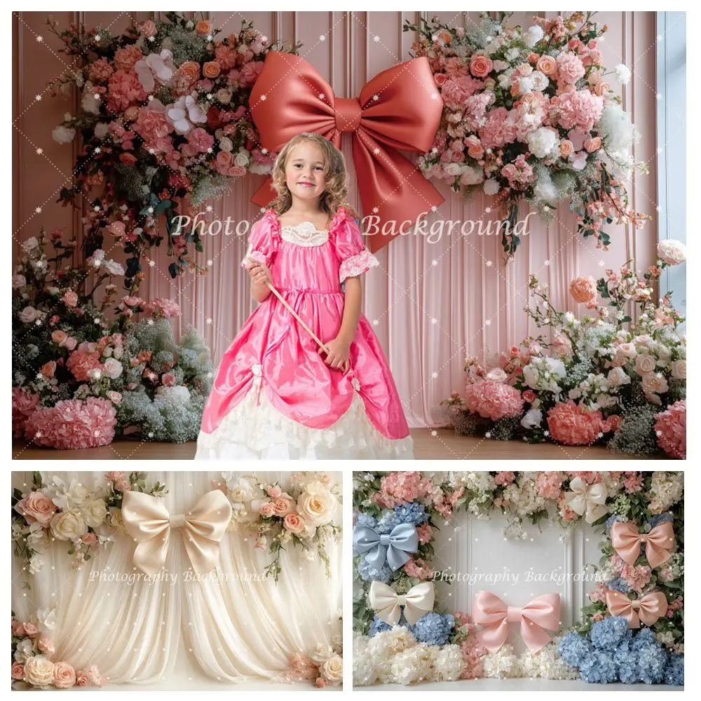 Wedding Bridal Shower Kids Bithday Party Photography Backdrop Bow Curtain Floral Maternity Dress Photo Background Photo Studio 
Wedding Bridal Shower Kids Bithday Party Photography Backdrop Bow Curtain Floral Maternity Dress Photo Background Photo Studio
