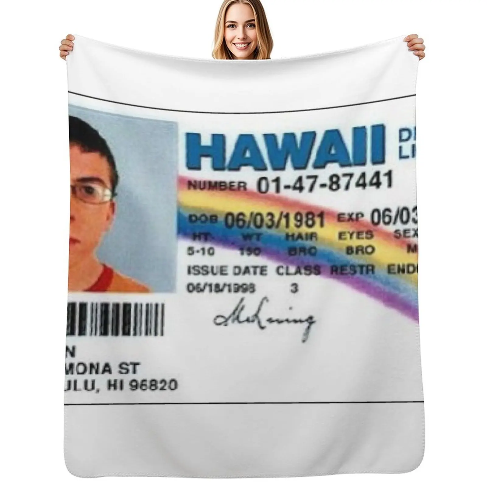 McLovin Fake I.D Throw Blanket Soft Breathable Blanket for Night Sleeping
McLovin Fake I.D Throw Blanket Soft Breathable Blanket for Night Sleeping