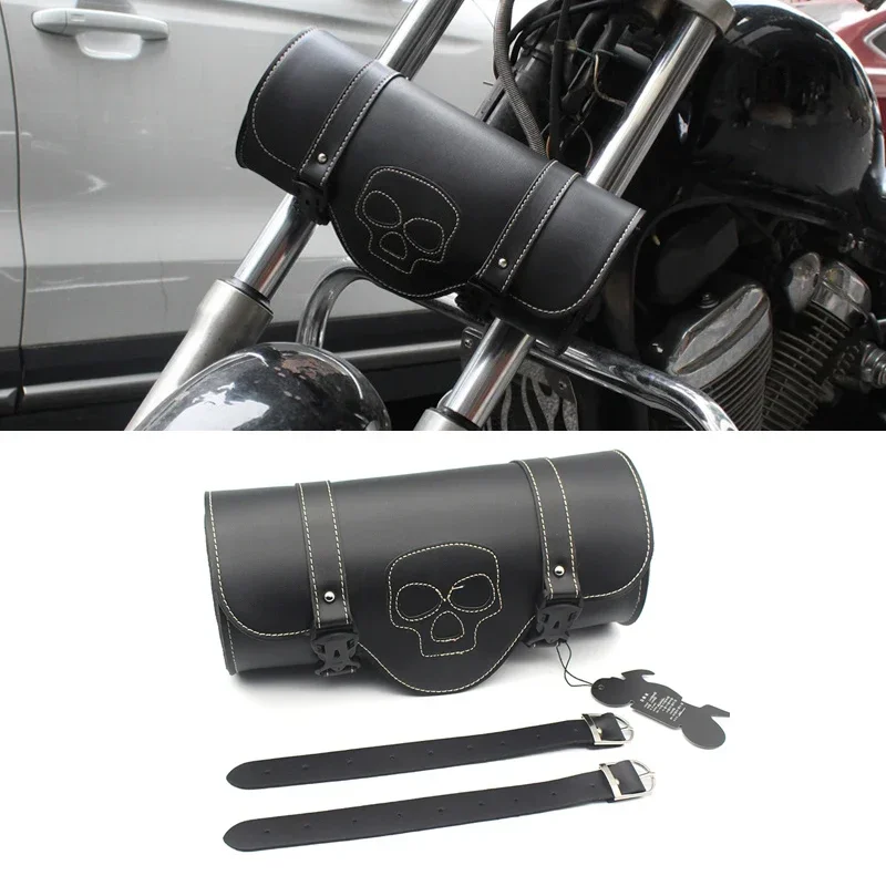 Black Front Fork Round Barrel Skull Logo Tool Bag Luggage Saddle Bag Universal For Harley Chopper Bobber Cruiser Honda Suzuki
Black Front Fork Round Barrel Skull Logo Tool Bag Luggage Saddle Bag Universal For Harley Chopper Bobber Cruiser Honda Suzuki