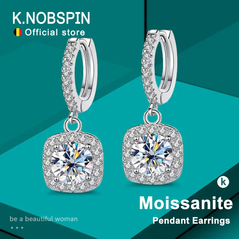 KNOBSPIN D Color Moissanite Earring 925 Sterling Sliver Plated with White Gold Earring for Women Wedding Engagement Fine Jewelry
KNOBSPIN D Color Moissanite Earring 925 Sterling Sliver Plated with White Gold Earring for Women Wedding Engagement Fine Jewelry