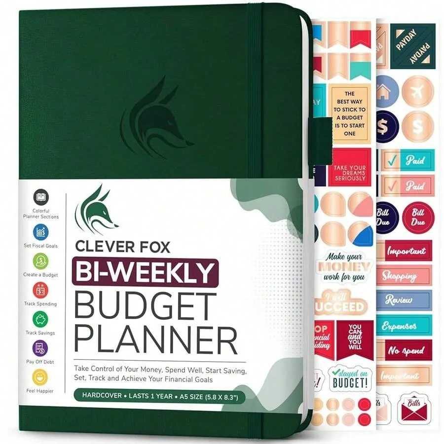Clever Fox Bi Weekly Budget Planner Undated Financial Organizer Book Expense Tracker, Budgeting and Bill Notebook, A5 Dark Gre1
Clever Fox Bi Weekly Budget Planner Undated Financial Organizer Book Expense Tracker, Budgeting and Bill Notebook, A5 Dark Gre1