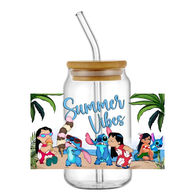 Miniso UV DTF Sticker Cup Wraps Transfers Sticker For 16oz Libbey Glass Cup With Cartoon Seaside Holiday Stitch Pattern
Miniso UV DTF Sticker Cup Wraps Transfers Sticker For 16oz Libbey Glass Cup With Cartoon Seaside Holiday Stitch Pattern