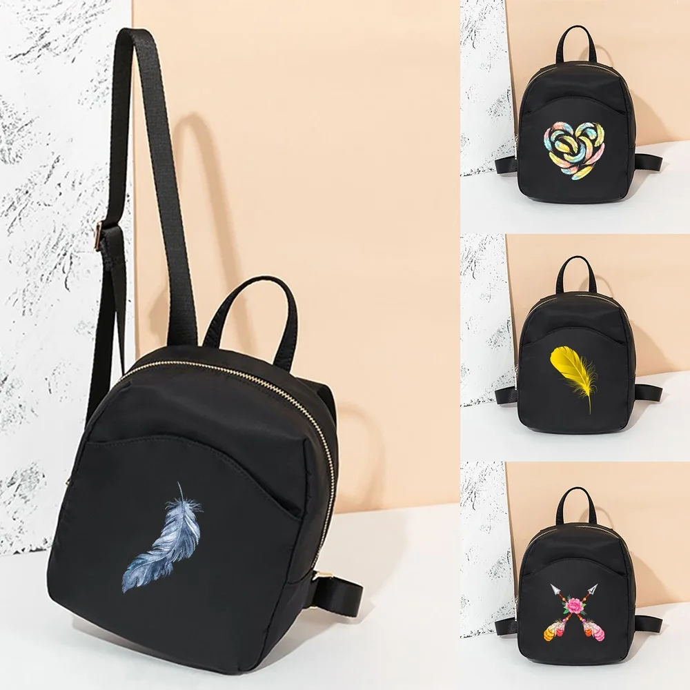Travle School Backpacks Fashion Mini Backpack Women Feather Print Shoulder Bag for Teenage Multi-Function Small Bagpack Ladies
Travle School Backpacks Fashion Mini Backpack Women Feather Print Shoulder Bag for Teenage Multi-Function Small Bagpack Ladies