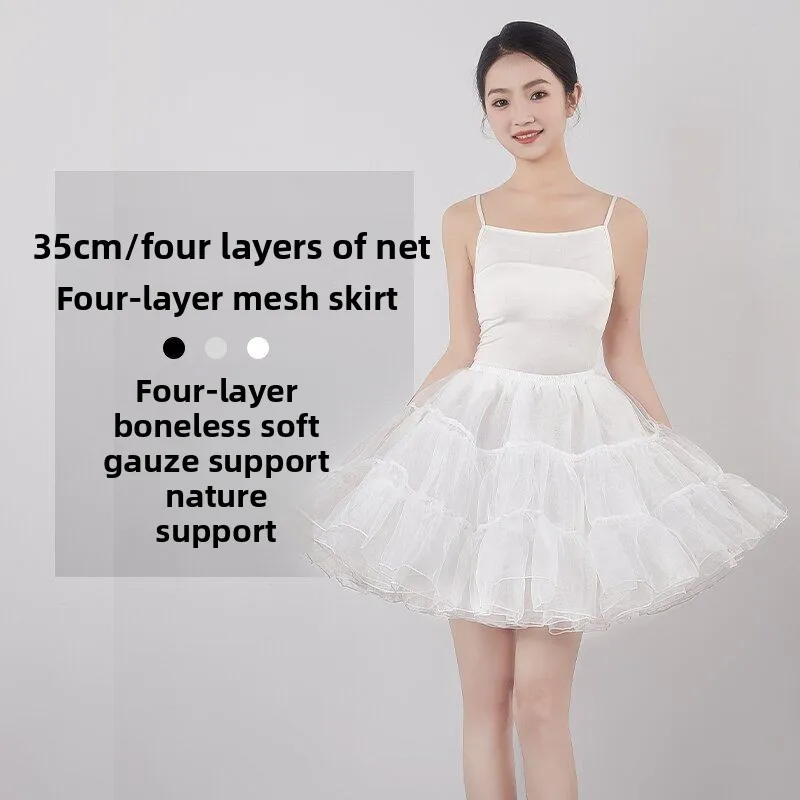 Нижняя юбка в стиле Лолиты, 35 см, повседневная короткая юбка без костей, 4-слойный кринолин из мягкой сетки для милых кавайных косплеев, нижняя юбка 45 см
Нижняя юбка в стиле Лолиты, 35 см, повседневная короткая юбка без костей, 4-слойный кринолин из мягкой сетки для милых кавайных косплеев, нижняя юбка 45 см