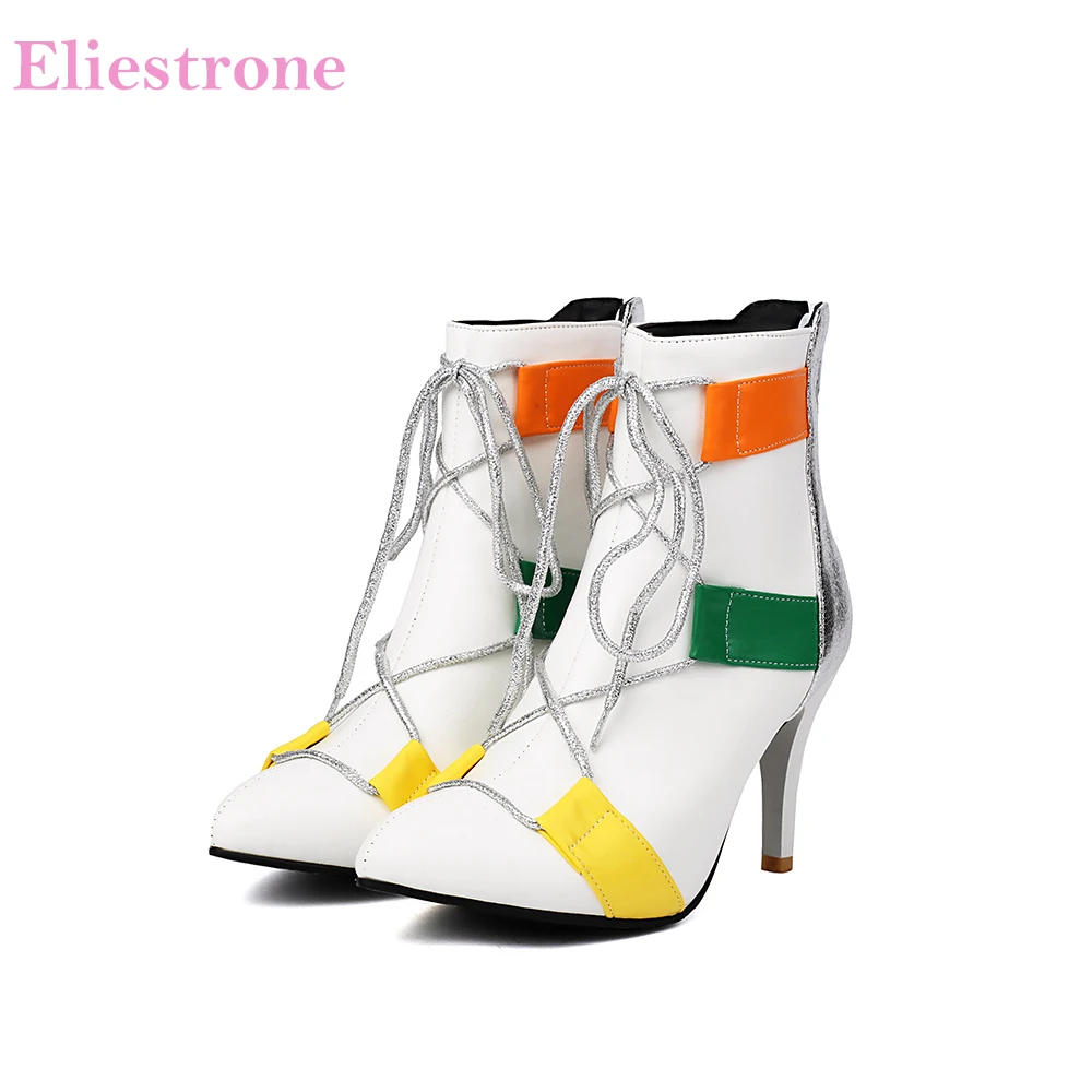 2025 Новые осенние модные белые, черные женские ботильоны разных цветов на высоком тонком каблуке, женская обувь для вечеринок, большие размеры 43 46 
2025 Новые осенние модные белые, черные женские ботильоны разных цветов на высоком тонком каблуке, женская обувь для вечеринок, большие размеры 43 46