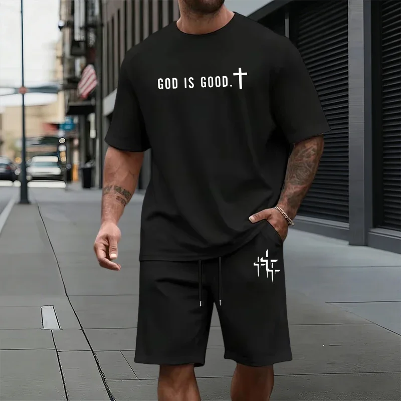 God Is Good Print Men's Set Pure Cotton T-shirt and Sports Shorts Summer Daily Casual Fashion Short Sleeve Outfits Home Outdoor
God Is Good Print Men's Set Pure Cotton T-shirt and Sports Shorts Summer Daily Casual Fashion Short Sleeve Outfits Home Outdoor