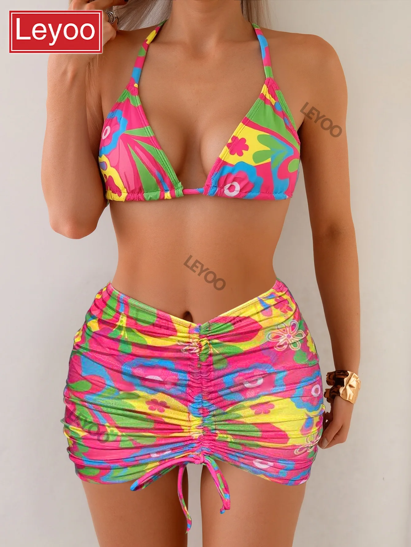 Women's bikini three piece set pink backless beach vacation print hanging neck hood skirt triangle pants sexy swimsuit 2026 new
Women's bikini three piece set pink backless beach vacation print hanging neck hood skirt triangle pants sexy swimsuit 2026 new