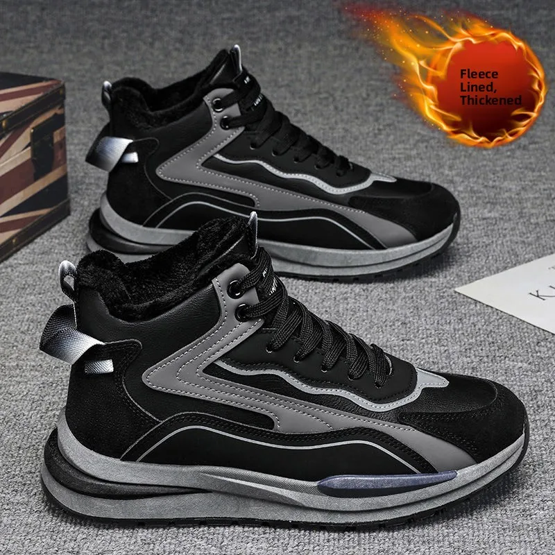 Men's Winter Thick Bottom Fleece Lined Warm Dad High Top Sporty Casual Shoes Versatile Youthful Style PU Leather Work Boots
Men's Winter Thick Bottom Fleece Lined Warm Dad High Top Sporty Casual Shoes Versatile Youthful Style PU Leather Work Boots