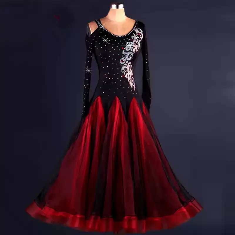 New Black Group Costume Ballroom Navy Blue Standard Long Sleeve Elegant Waltz Rhinestone Ballroom Dance Big Skirt Ballroom Dress
New Black Group Costume Ballroom Navy Blue Standard Long Sleeve Elegant Waltz Rhinestone Ballroom Dance Big Skirt Ballroom Dress