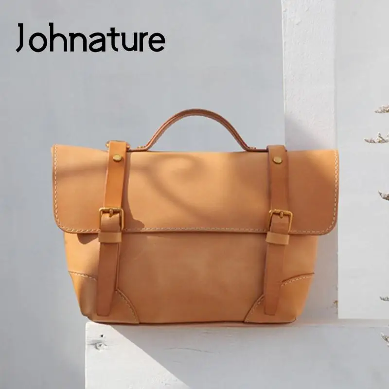 Johnature 2024 New Handmade Natural Cowhide Women Bag Simple Genuine Leather Handbag Solid Color Vintage Shoulder Bags
Johnature 2024 New Handmade Natural Cowhide Women Bag Simple Genuine Leather Handbag Solid Color Vintage Shoulder Bags