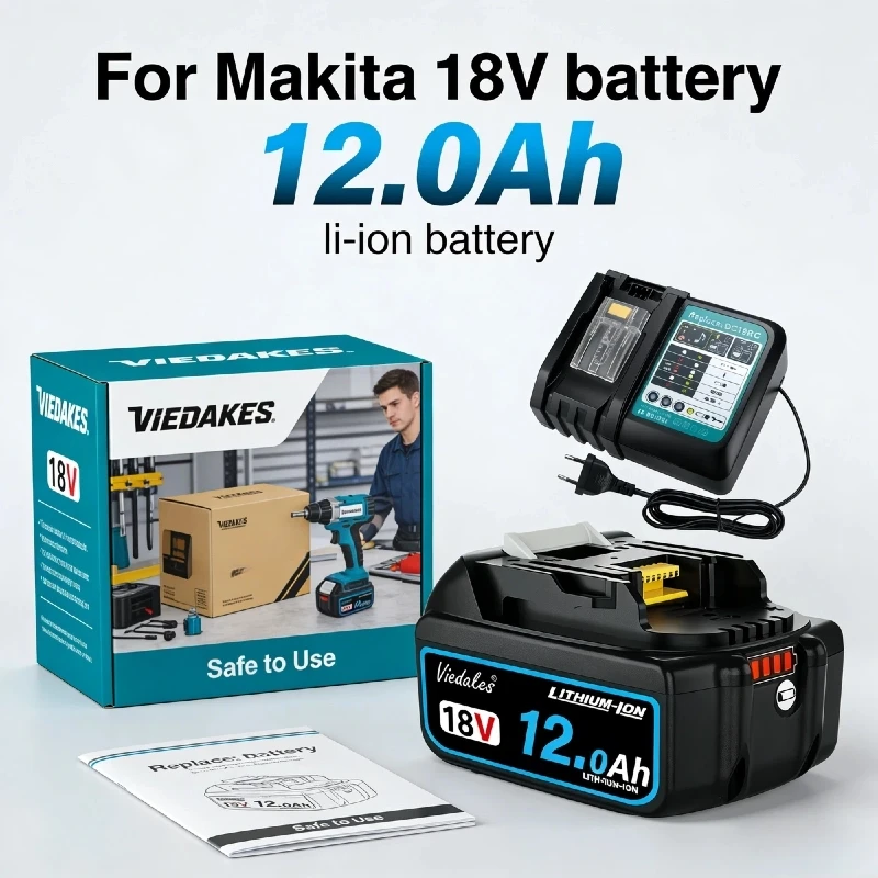 Аккумулятор Li-ion 18В 12.0Ач для Makita с LED-индикатором заряда, совместим с BL1815B BL1835 BL1860 BL1850
Аккумулятор Li-ion 18В 12.0Ач для Makita с LED-индикатором заряда, совместим с BL1815B BL1835 BL1860 BL1850