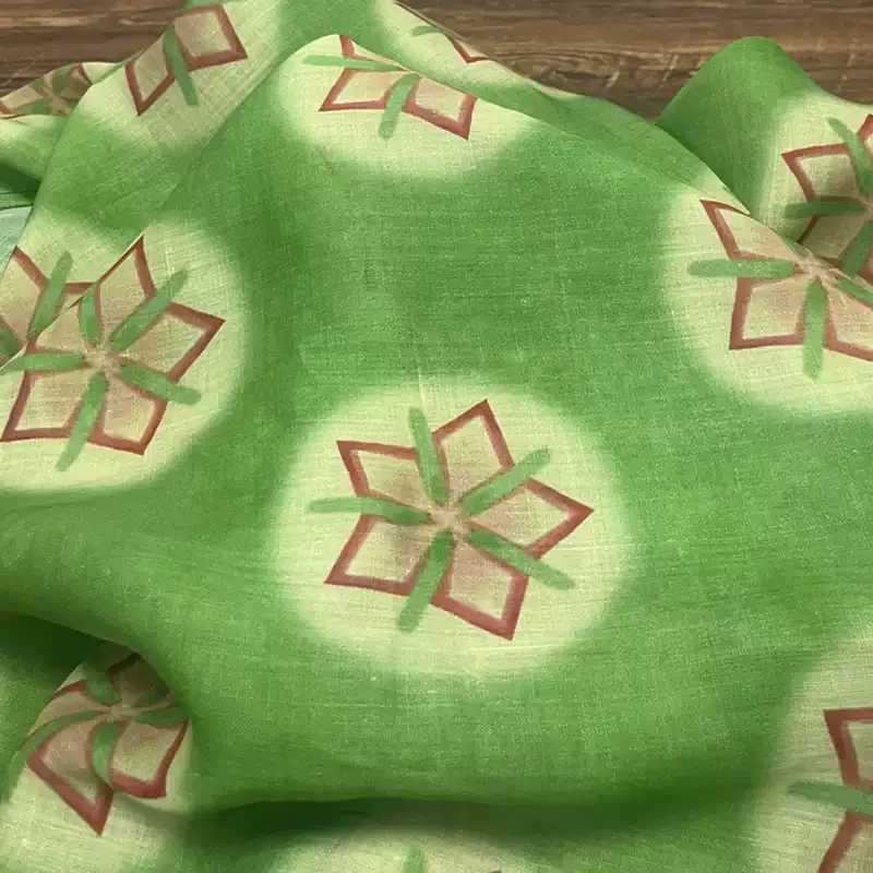 100% ramie green printed fabric, suitable for clothing sewing and DIY fabrics
100% ramie green printed fabric, suitable for clothing sewing and DIY fabrics