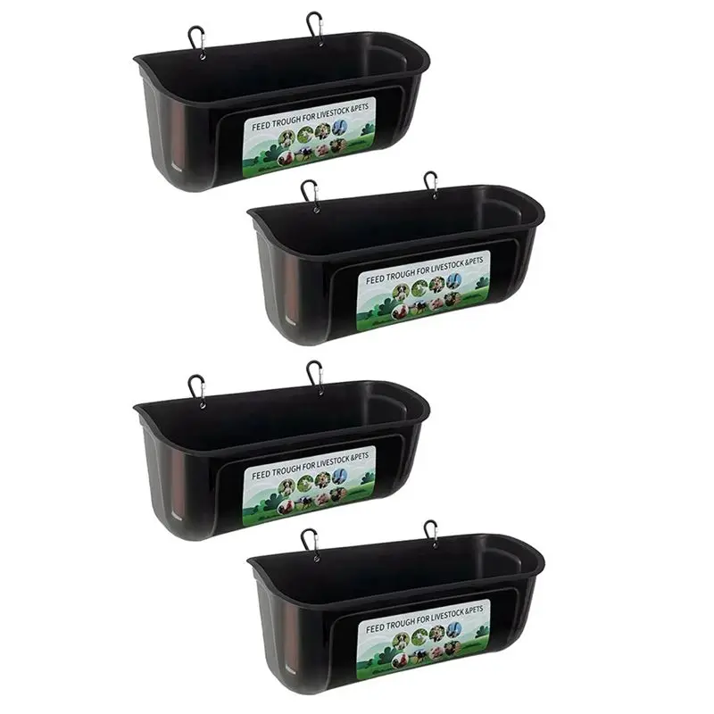 A98E-Chicken Goat Hanging Fence Feeder, Water Trough For Deer Duck Dog And Piglets, Goose Waterer Trough Black 4 Pack
A98E-Chicken Goat Hanging Fence Feeder, Water Trough For Deer Duck Dog And Piglets, Goose Waterer Trough Black 4 Pack