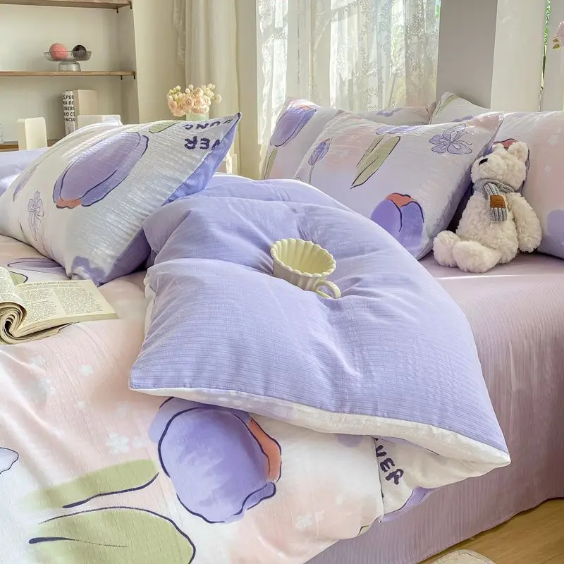 Galsang Flowers 4PC Bedding Set - Skin-Friendly Double-Layer Yarn Sheets + Duvet, Instagram Style, Dorm/Home
Galsang Flowers 4PC Bedding Set - Skin-Friendly Double-Layer Yarn Sheets + Duvet, Instagram Style, Dorm/Home