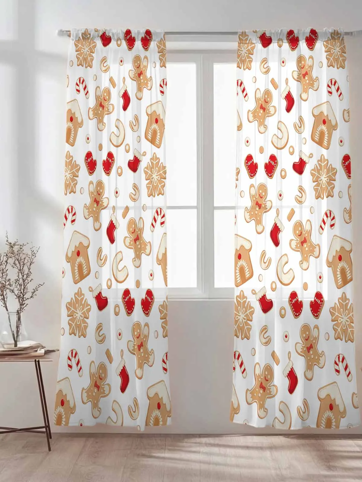Christmas Gingerbread Man Art Tulle Sheer Curtains for Living Room Bedroom Kitchen Decoration Voile Organza Curtains
Christmas Gingerbread Man Art Tulle Sheer Curtains for Living Room Bedroom Kitchen Decoration Voile Organza Curtains