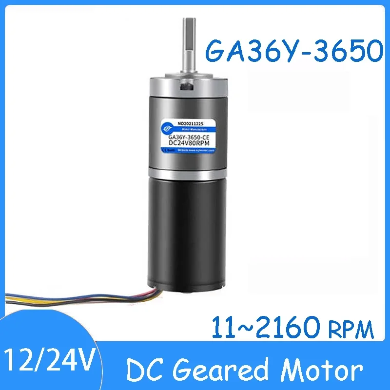 GA36Y-3650 12V 24V Micro DC Brushless Geared Motor 11~2160 RPM Shaft 6mm/8mm Power 12.6~18W Planetary Gear High Torque Motor
GA36Y-3650 12V 24V Micro DC Brushless Geared Motor 11~2160 RPM Shaft 6mm/8mm Power 12.6~18W Planetary Gear High Torque Motor