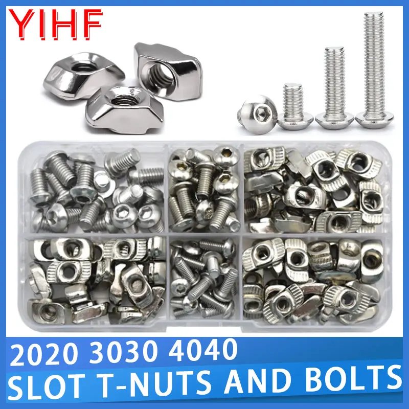 M3 M4 M5 M6 2020 3030 4040 Series T Track Nuts and Hex Bolt Set Hammer Head Slid T Slot Nut With Screws Kit for Aluminum Profile
M3 M4 M5 M6 2020 3030 4040 Series T Track Nuts and Hex Bolt Set Hammer Head Slid T Slot Nut With Screws Kit for Aluminum Profile