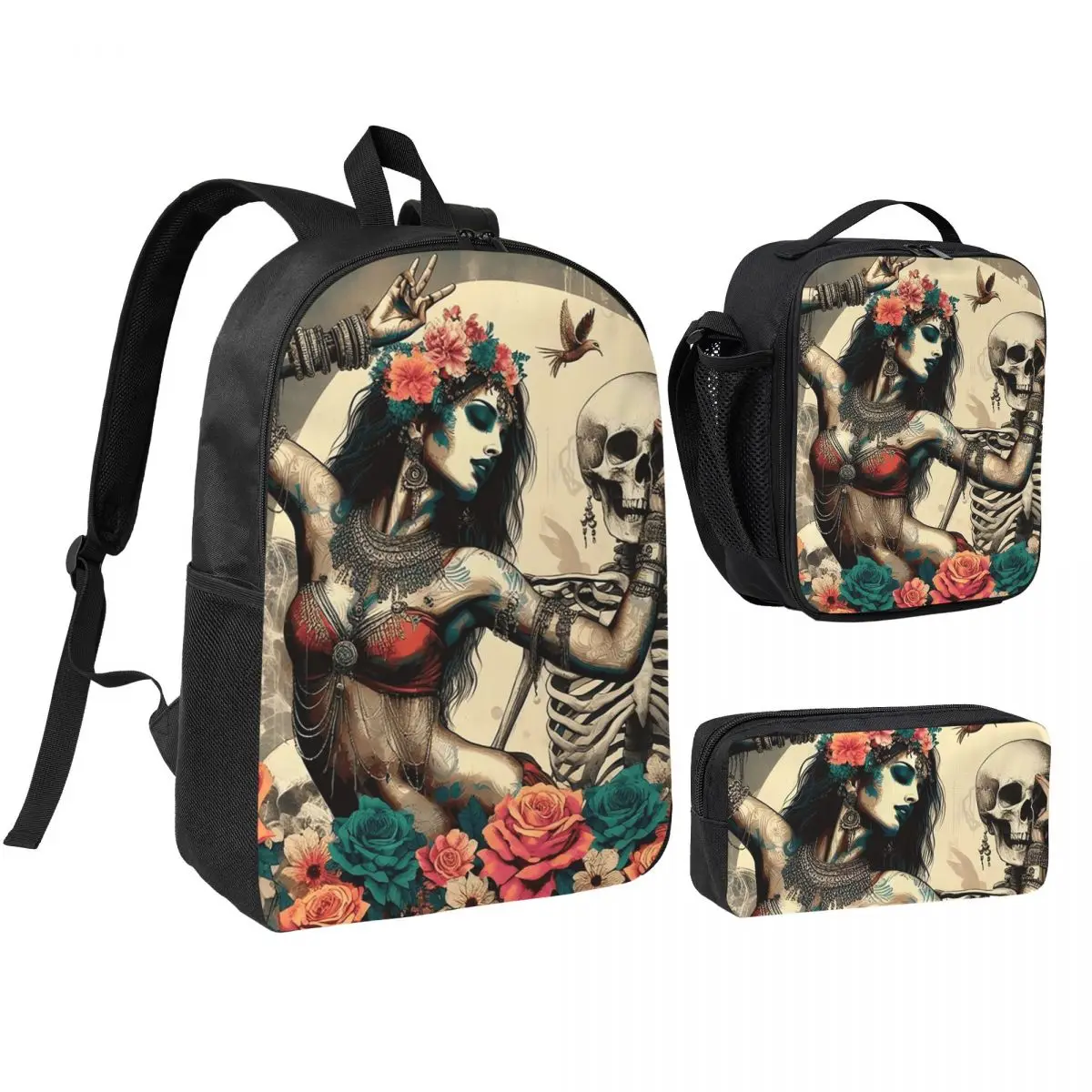 Gothic Las Elegantes Girls Day Of Dead Skull Backpack BookBag School Bag Shoulder Bags 3ps Insulated Lunch Bag Pencil Case
Gothic Las Elegantes Girls Day Of Dead Skull Backpack BookBag School Bag Shoulder Bags 3ps Insulated Lunch Bag Pencil Case