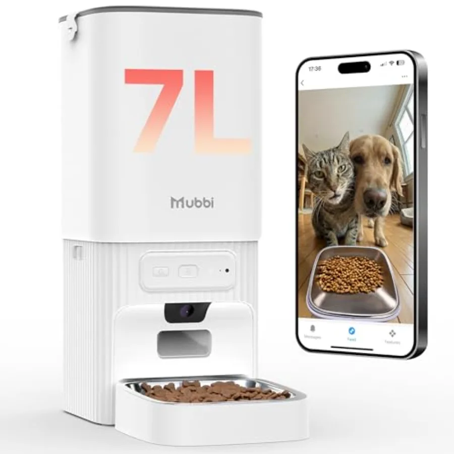 Automatic Cat Feeder with 5G WiFi Night Vision 2-Way Audio Jam-Free Dispensing 1-15 Meals/Day 1-99 Portions 10s Voice Recording
Automatic Cat Feeder with 5G WiFi Night Vision 2-Way Audio Jam-Free Dispensing 1-15 Meals/Day 1-99 Portions 10s Voice Recording